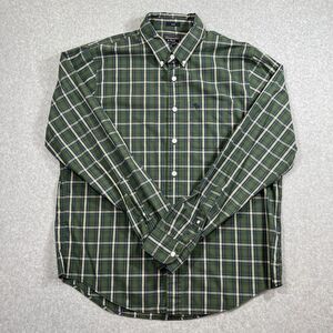 Abercrombie & Fitch Shirt Mens XXL Slim Green Plaid Long Sleeve Button Nice